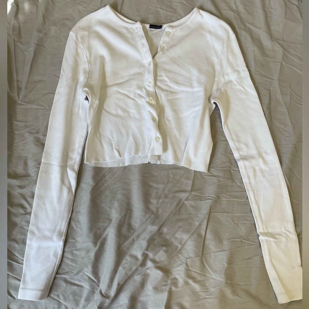Brandy Melville white button up top